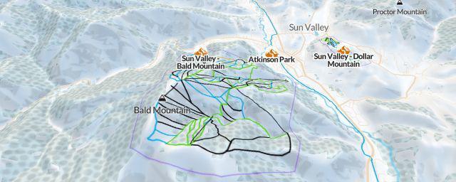 Piste map of the resort Sun Valley - Bald Mountain