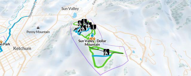 Piste map of the resort Sun Valley - Dollar Mountain