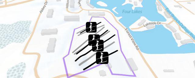 Piste map of the resort Four Lakes Ski & Snowboard Area