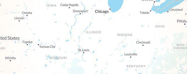 Piste map of the region Illinois