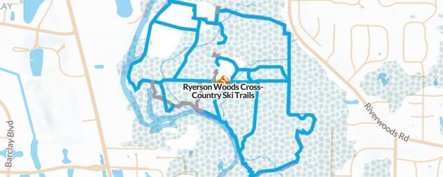 Piste map of the resort Ryerson Woods Cross-Country Ski Trails