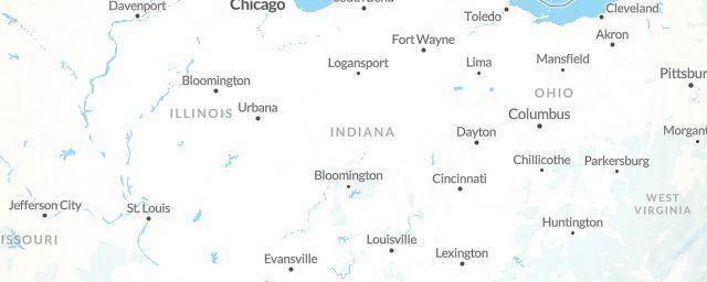 Piste map of the region Indiana