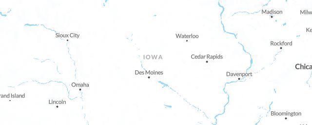 Piste map of the region Iowa