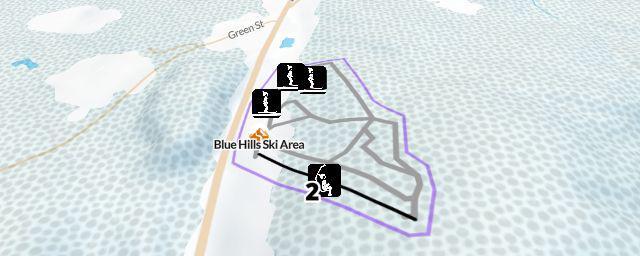 Piste map of the resort Blue Hills Ski Area