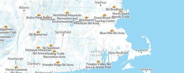 Piste map of the region Massachusetts