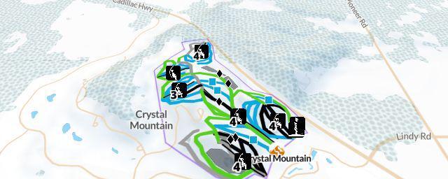 Piste map of the resort Crystal Mountain