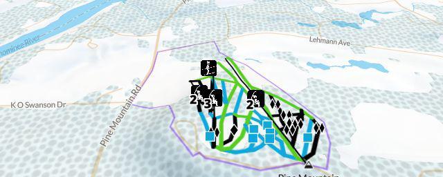 Piste map of the resort Pine Mountain Ski Hill