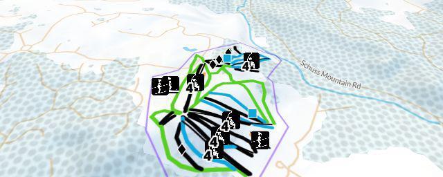 Piste map of the resort Schuss Mountain