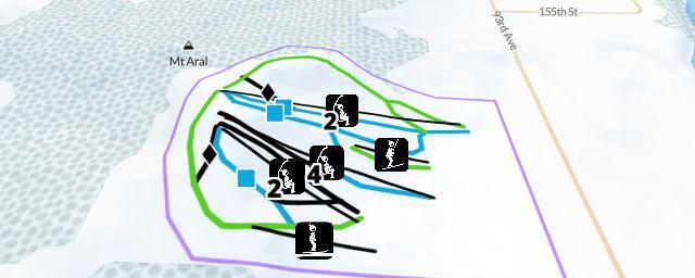 Piste map of the resort Powder Ridge