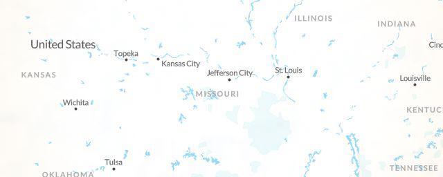 Piste map of the region Missouri