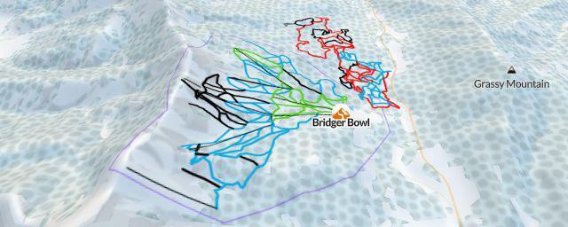 Piste map of the resort Bridger Bowl