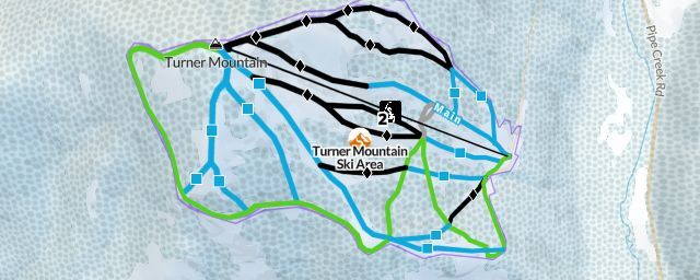 Piste map of the resort Turner Mountain Ski Area