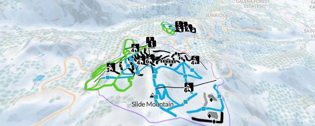 Piste map of the resort Mount Rose Ski Tahoe