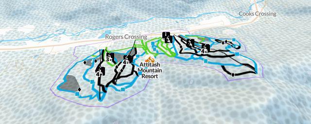 Piste map of the resort Attitash Mountain Resort
