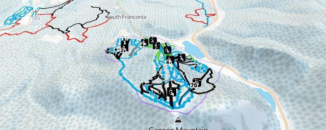 Piste map of the resort Cannon Mountain