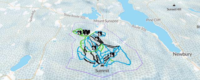 Piste map of the resort Mount Sunapee