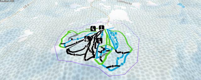 Piste map of the resort Ragged Mountain Resort