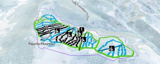 Piste map of the resort Pajarito Mountain Ski Area