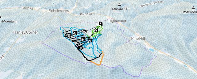 Piste map of the resort Belleayre Mountain Ski Center