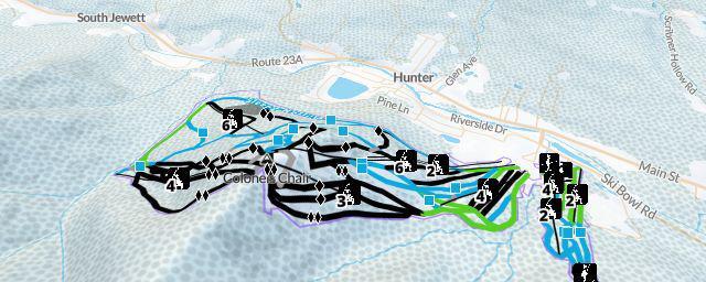 Piste map of the resort Hunter Mountain