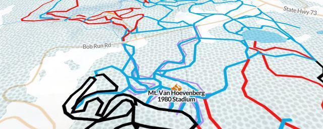 Piste map of the resort Mt. Van Hoevenberg 1980 Stadium