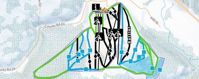 Piste map of the resort Swain Resort