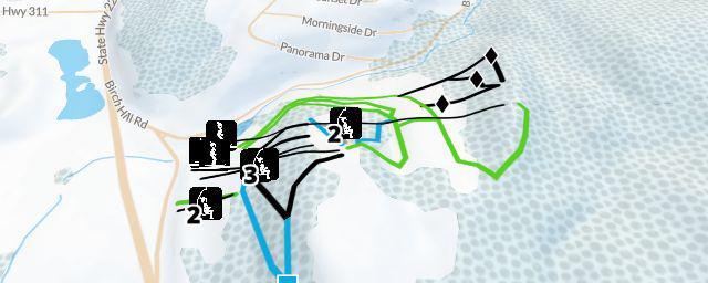 Piste map of the resort Thunder Ridge Ski Area