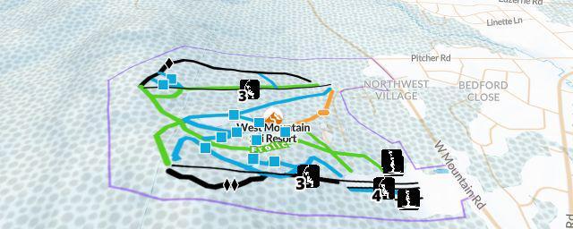 Piste map of the resort West Mountain Ski Resort