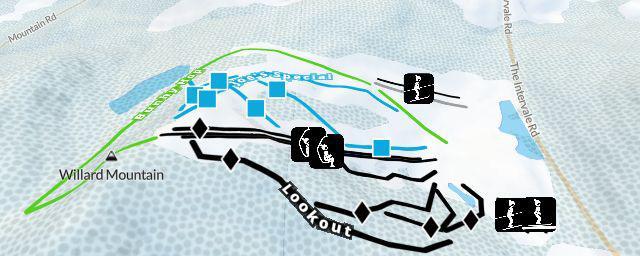 Piste map of the resort Willard Mountain