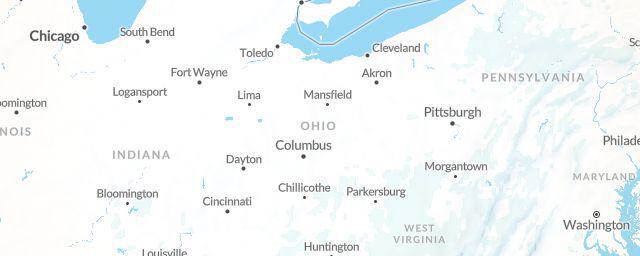 Piste map of the region Ohio