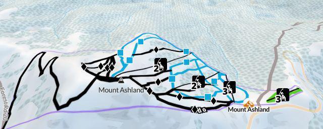 Piste map of the resort Mount Ashland