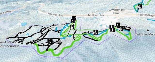 Piste map of the resort Mt. Hood Skibowl