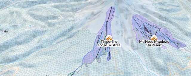 Piste map of the resort Timberline Lodge Ski Area