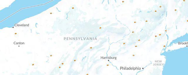 Piste map of the region Pennsylvania