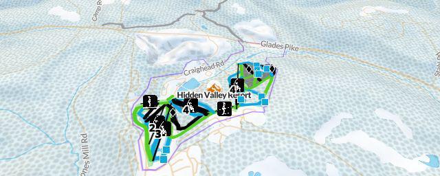 Piste map of the resort Hidden Valley Resort