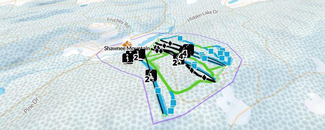 Piste map of the resort Shawnee Mountain