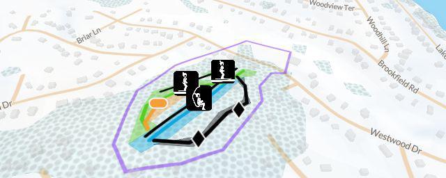 Piste map of the resort The Hideout