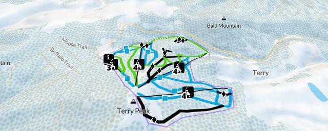 Piste map of the resort Terry Peak Ski Area