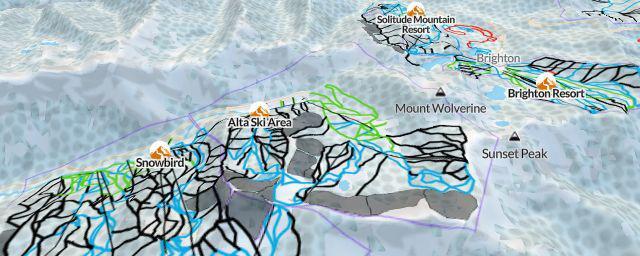 Piste map of the resort Alta Ski Area