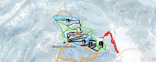 Piste map of the resort Beaver Mountain