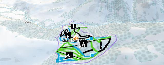 Piste map of the resort Cherry Peak Ski Area