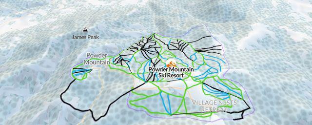 Piste map of the resort Powder Mountain Ski Resort
