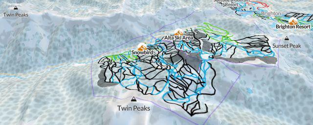 Piste map of the resort Snowbird