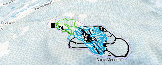 Piste map of the resort Burke Mountain Resort