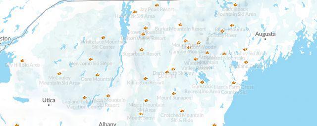 Piste map of the region Vermont
