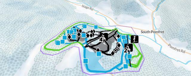 Piste map of the resort Saskadena Six
