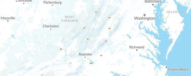 Piste map of the region Virginia