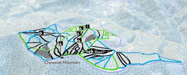 Piste map of the resort 49° North Mountain Resort