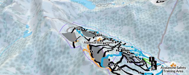 Piste map of the resort Alpental Backcountry