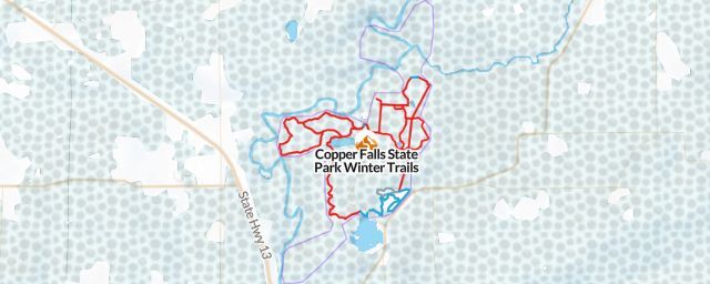 Piste map of the resort Copper Falls State Park Winter Trails